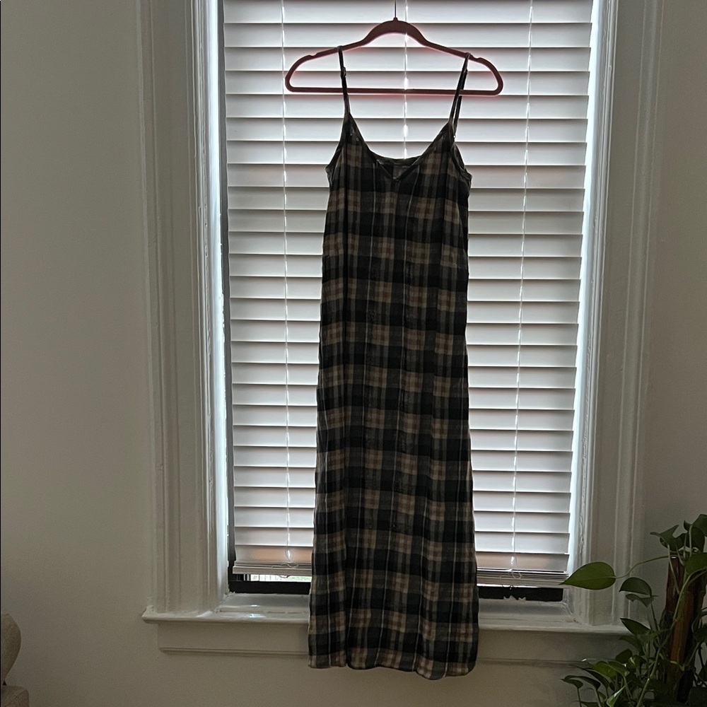 Jenni Kayne Black and Cream Check Maxi Dress